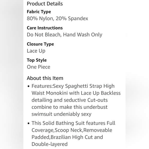 🔵 Meyeeka Womens Scoop Neck Cut Out Front Lace Up Back One Piece sz Med NWOT - Picture 4 of 6